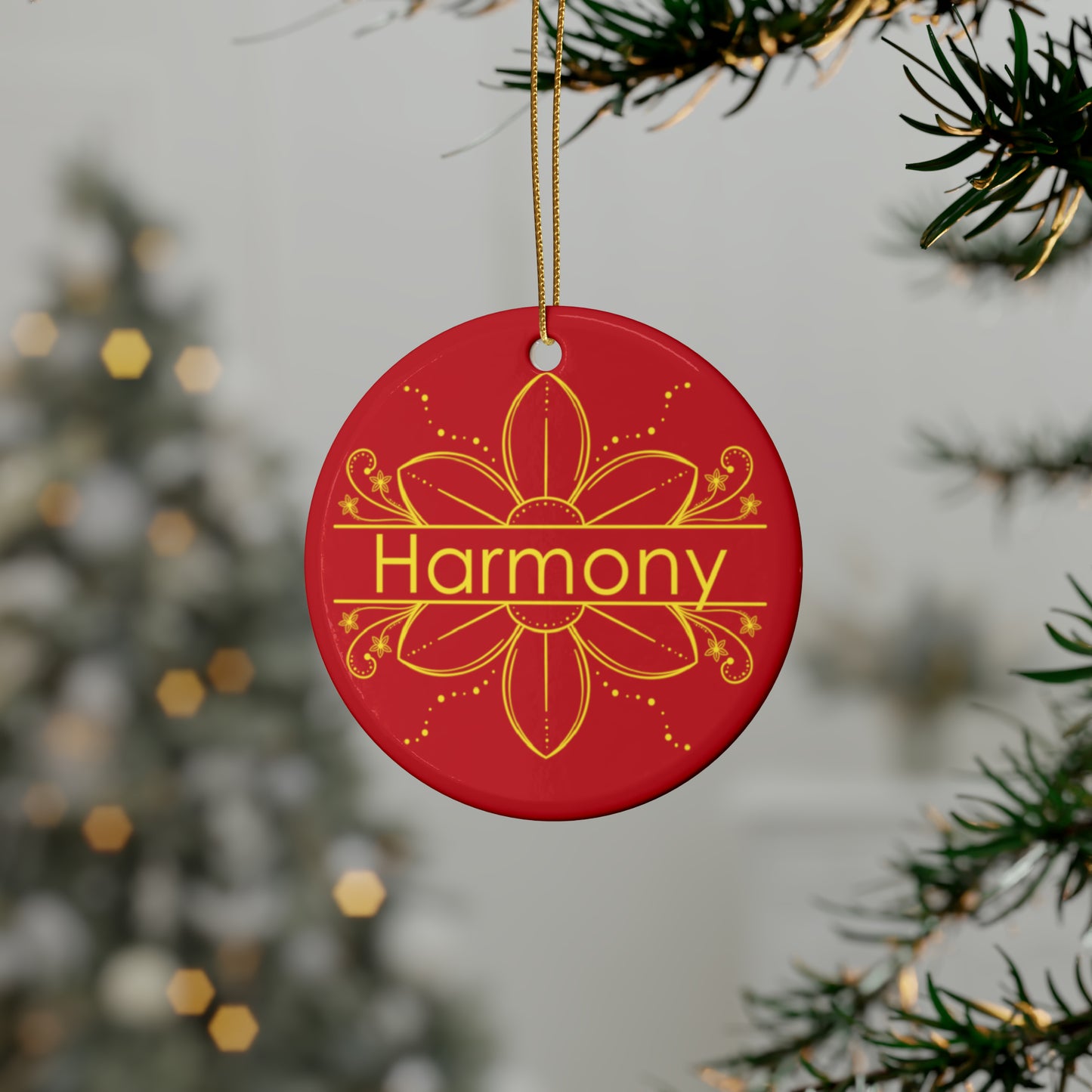 "Harmony" Ceramic Ornament (Red)
