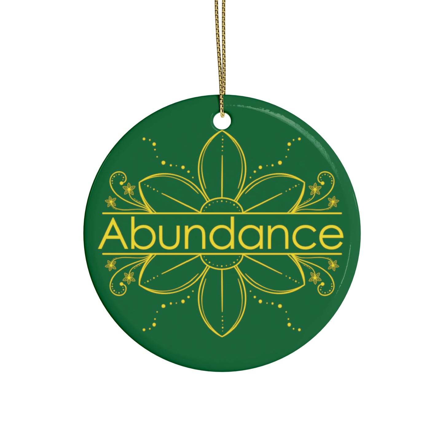 "Abundance" Ceramic Ornament (Green)