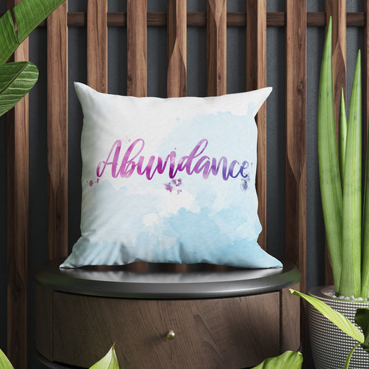 "Abundance" Watercolor Look Square Pillow